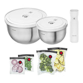 stainless steel / M/L Vacuum Starter Set, 9-pc