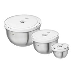 Vacuum bowl set S/M/L / 6-pc, stainless steel, silver-white