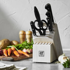 7-pc, Knife block set, white