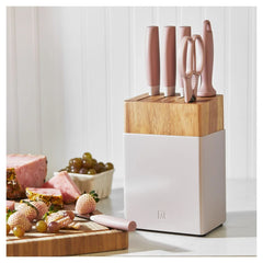 7-pc, Knife block set, pink