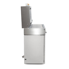 Natural gas grill, light grey