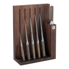 7-pc, Knife block set, brown