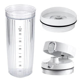 Personal Blender Jar With Drinking Lid And Vacuum Lid - White