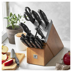 15-pc, Self Sharpening Knife block set, natural