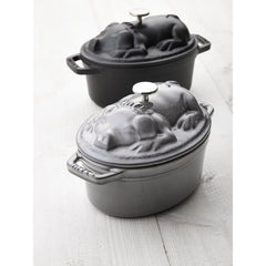 1 qt, Oval, Pig Dutch Oven, Graphite Grey