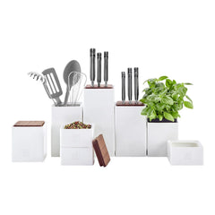 0.9 qt, Ceramic, Medium Box With Herb Pot And Lid