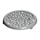 9-inch, Round, Cast Iron Lilly Trivet, Graphite Grey