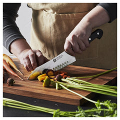7-inch Rocking Santoku Knife, Hollow Edge