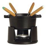 4-inch, 0.25-qt Mini Chocolate Fondue Set, black matte
