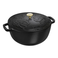5 qt, Essential French Oven with Horse Lid, black matte