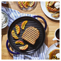 10-inch, Round Double Handle Pure Grill, dark blue