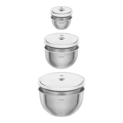 Vacuum bowl set S/M/L / 6-pc, stainless steel, silver-white