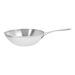 12-inch, 18/10 Stainless Steel, Flat Bottom Wok, Silver