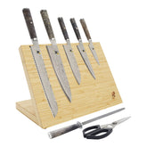 8-pc, Knife block set, brown