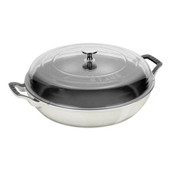 3.5 qt, Braiser With Glass Lid, White Truffle