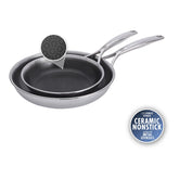 2-pc, Ceramic Hybrid Frying Pan Set