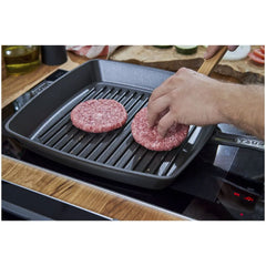 12-inch, Cast Iron, Square, Grill Pan, Black Matte