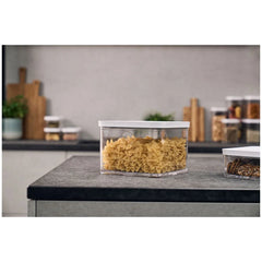 CUBE Container 2L / 21 cm, 4.2 Qt, Transparent-white