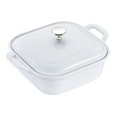 9-inch, Square, Covered Baking Dish, White