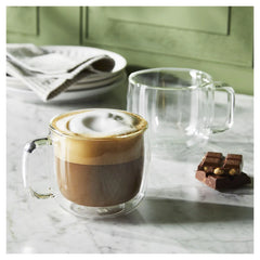 2-pc, Cappuccino Glass Mug Set