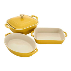4-pc, Mixed Baking Dish Set, citron