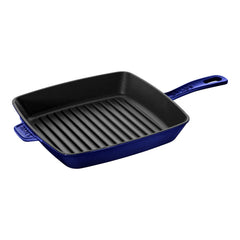 12-inch, Cast Iron, Square, Grill Pan, Dark Blue