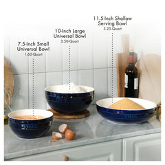11.5-inch, Shallow Serving Bowl, dark blue