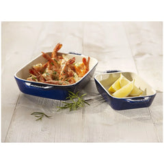 7.5-x 6.5-inch, Rectangular, Baking Dish, Dark Blue