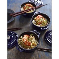 3-pc, Mini Round Dutch Oven Set, dark blue
