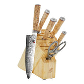 7-pc, Knife block set, brown