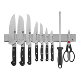 10-pc, Set with 17.5" stainless magnetic knife bar