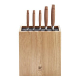 6-pc, Kotibe Wood Handle Knife Block Set, brown