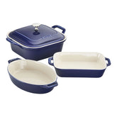 4-pc, Mixed Baking Dish Set, dark blue