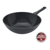 12-inch, Aluminum, Wok Titanium-reinforced Ceramic Non-stick Coating