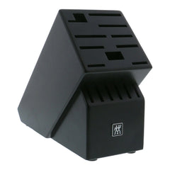 Rubberwood, TWIN Black Knife Block Empty
