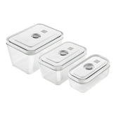 S/M/L / 3-pc, Vacuum Container Set, Glass, Grey