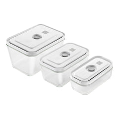 S/M/L / 3-pc, Vacuum Container Set, Glass, Grey