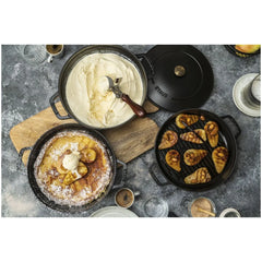 4-pc Stackable Set, Black Matte, Cast Iron