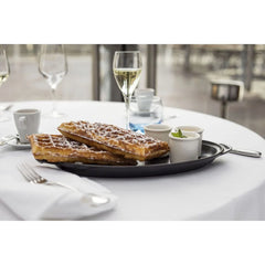12.25 inch, Oval, Covered Fish Pan, Black Matte