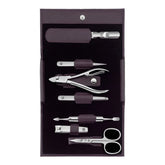 7-pc, Leather Manicure Pedicure Set With Nail Clippers, Purple