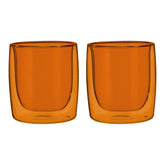 2-pc Tumbler Glass Set - Amber, Double Wall