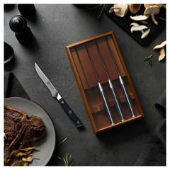 4-pc, Steak Knife Set With Wood Presentation Box