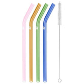 Glass Straw - Colored - Bent Set