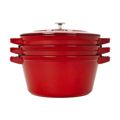 4-pc Stackable Set, Cherry, Cast Iron