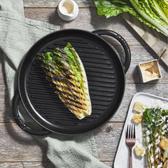 10-inch, Round Double Handle Pure Grill, black matte