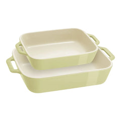 2-pc, Rectangular Baking Dish Set Macaron, light green