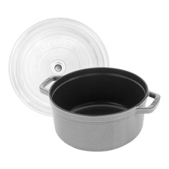 4 qt, Round, Glass Lid Dutch Oven, Graphite Grey