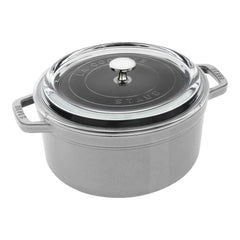 4 qt, Round, Glass Lid Dutch Oven, Graphite Grey