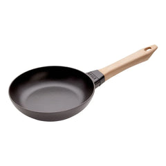 8-inch, Frying Pan With Wooden Handle, Black Matte