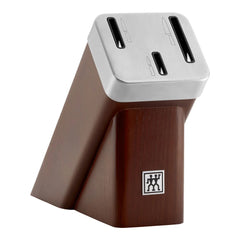 4-pc, Knife set with self-sharpening block, brown